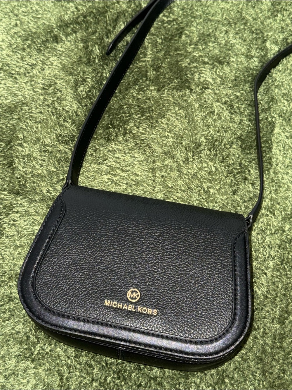 Michael Kors Black Pebbled Leather Crossbody Bag